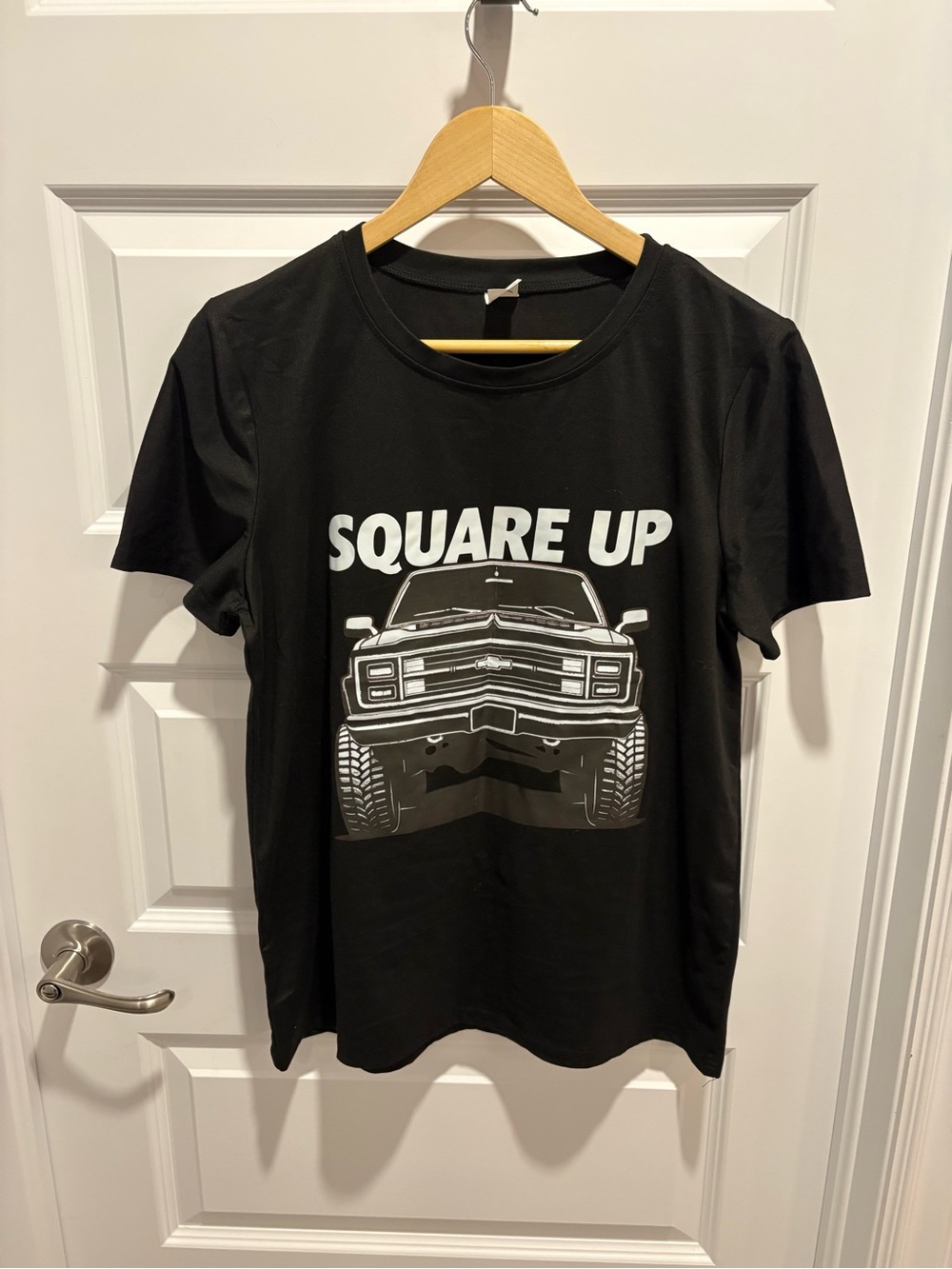 Square Up Black Graphic Tee with Truck Print